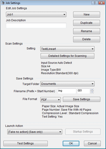 Affectation d'un programme à une touche du scanner